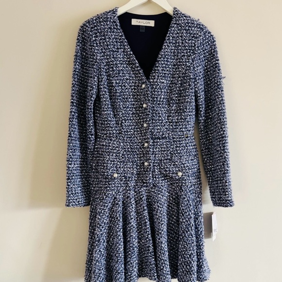 NWT TAYLOR Boucle Knit Dress - Picture 6 of 12